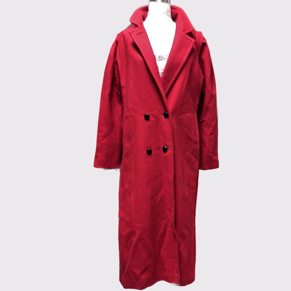 Miss New Yorker Vintage Red Doble Breasted Long Coat